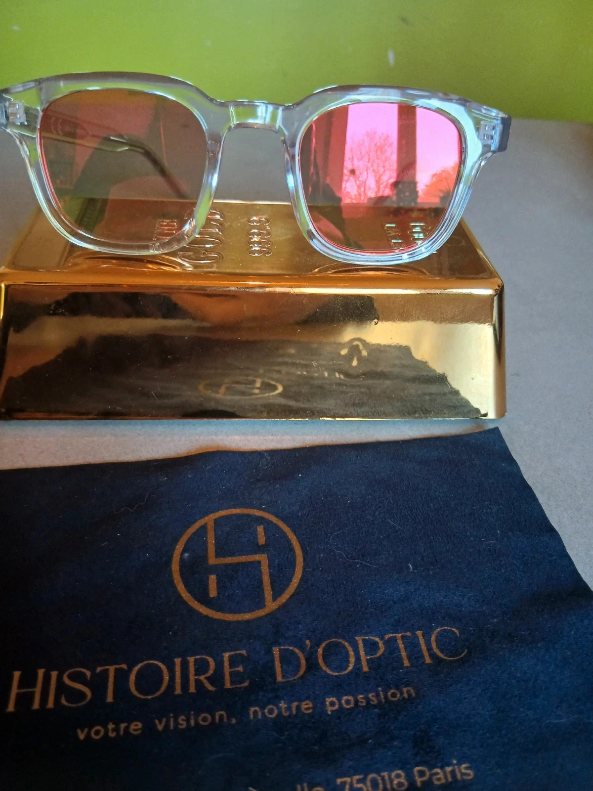 Óculos de sol Cristal e Lentes Espelhadas Rosa - Histoire d’Optic Paris – photo 2